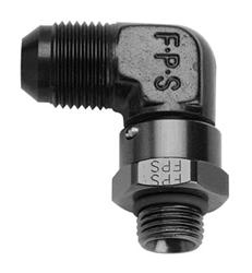 #6 x 3/4-16 90 Deg Swivel Adapter Black