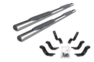 Go Rhino 104036880PS - 4" 1000 Series SideSteps With Mounting Bracket Kit - Polished Stainless Steel