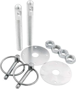 Alum Hood Pin Kit 1/2in with 1/4in Clips Silver