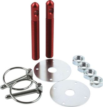 Alum Hood Pin Kit 1/2in with 1/4in Clips Red