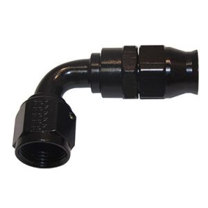 Hose Fitting #12 90 Deg PTFE Black