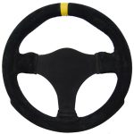 GT Sport Steering Wheel; 13 in. Diameter; 3 1/2 in. Dish; Black Foam Hand Grip; Matte Black 3-Spoke Design;