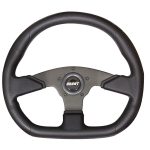 GT Sport Steering Wheel; 13 in. Diameter; 3 1/2 in. Dish; Black Foam Hand Grip; Matte Black 3-Spoke Design;