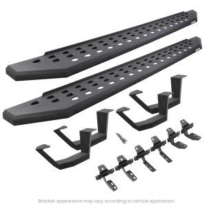 Go Rhino - 6943068020PC - RB20 Running Boards With Mounting Brackets & 2 Pairs of Drop Steps Kit - Textured Black