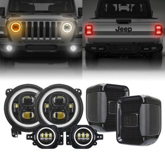 JT Mega Bundle - 9" LED Halo Headlights with Turn Signals, Fogs, Tail Lights For Jeep Gladiator JT