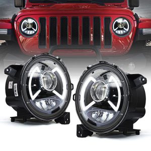 9" Round Dark Bat Series CREE LED Headlights with DRL For 2018+ Jeep Wrangler JL & Gladiator JT