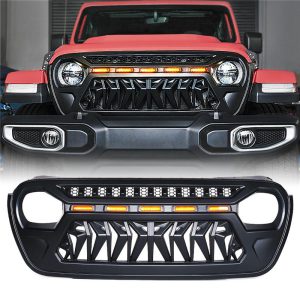 USA ONLY Grille with Amber Lights for Jeep Wrangler JL JT