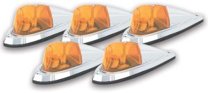 Hi-Five Cab Roof Lights Amber Deluxe Chrome
