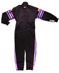 Black Suit Single Layer Kids X-Small Purple Trim