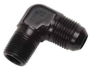 #8 to 1/2npt 90 Degree Adapter Fitting Black