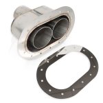 Through body Exhaust Tip Angled-Oval 3in Inlet