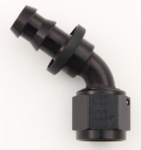 #6 60 Deg Push-On Hose End Black