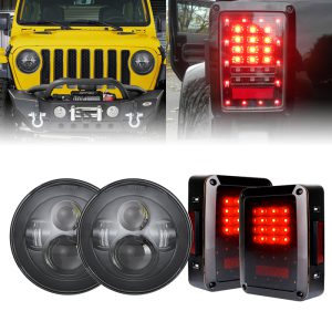 7" 40W LED H4 Headlight Smoke Tail Signal Reverse Light