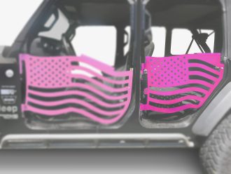 Steinjäger Doors Gladiator JT 2019 to Present Trail, American Flag Design American Flag Hot Pink