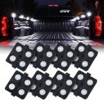 Xprite 8 LED Square Rock Light Pods Truck Bed Lighting Kit w/ Switch