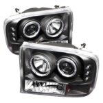 ( Spyder ) - Projector Headlights - Halogen Model Only ( Not Compatible With Xenon/HID Model ) - CCFL Halo - LED ( Replaceable LEDs ) - Black - High H1 (Included) - Low H1 (Included)