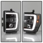 Crystal Headlight Set; Clear Lens; Black Housing; Pair; 2 pc;