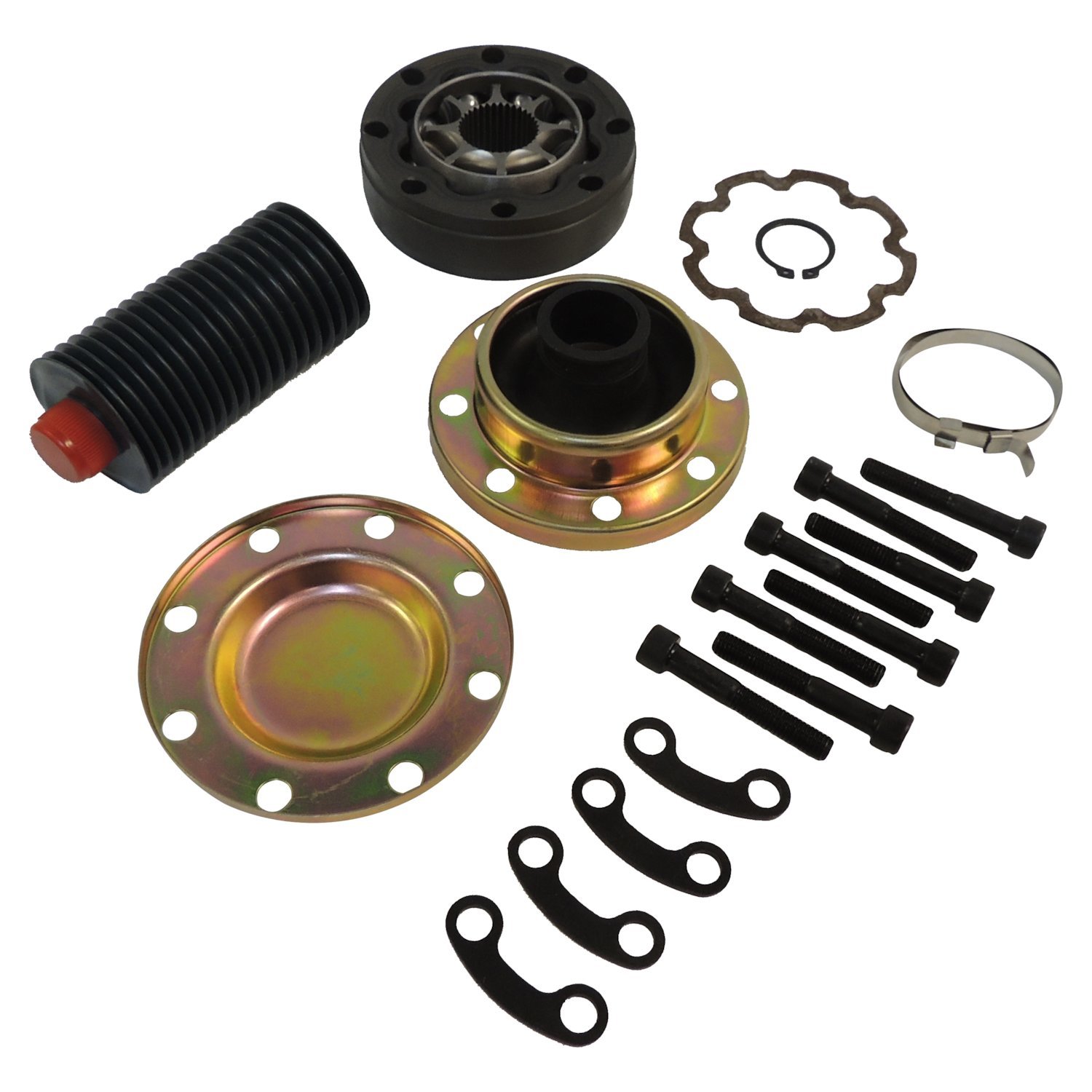 CV Joint Repair Kit; Rear; Incl. CV Assembly/End Caps/Gasket/Clamps/Bolts/Snap Ring/Grease;