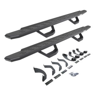 Go Rhino 6964358020T - RB30 Running Boards with Mounting Brackets & 2 Pairs of Drops Steps Kit - Protective Bedliner Coating