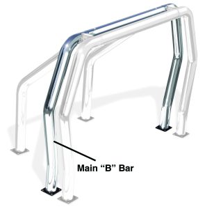 Go Rhino 90002C - Bed Bar Compenent - "B" Main  Bar - Chrome