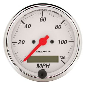 Arctic White 3-1/8in 120 MPH Speedometer