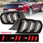Winjet CTRNG0680-GBC LED SEQUENTIAL TAIL LIGHTS-GLOSS BLACK / CLEAR