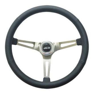 Steering Wheel Retro Leather Stainless Spokes