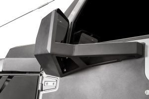 Door Skin Mirror Guard; Front; Matte Black Powder Coat;