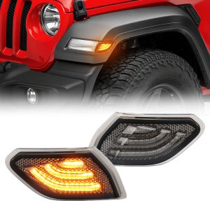 LED Side Marker Front Fender Lights for 2018-Later Jeep Wrangler JL & Gladiator JT