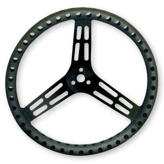 Steering Wheel 15in Flat Drilled Black