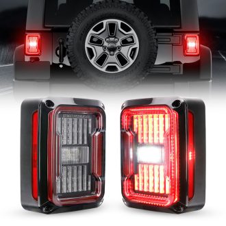 Linear Series Clear LED Tail Lights For 2007-2018 Jeep Wrangler JK JKU