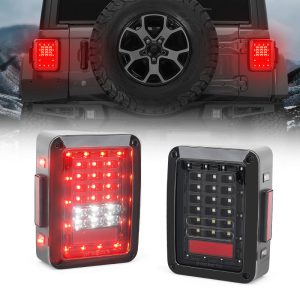 Clear Multi-Function LED Tail Lights For 2007-2018 Jeep Wrangler JK JKU