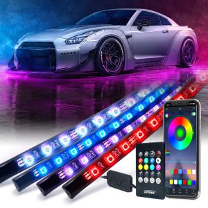 8 Color Battle Series RGB LED Underbody Glow Kit with Remote Control and Bluetooth