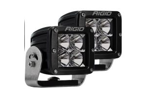 RIGID D-Series PRO LED Light, Flood Optic, Heavy Duty, Black Housing, Pair