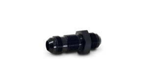 Male Bulkhead Union Fitting; Size: -10AN; 6061 Aluminum; Anodized Black;