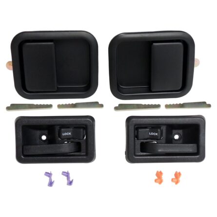 Door Handle Kit; Incl. Handles/4 Keepers/Lock Rod Clips; w/Full Steel Doors; Black;