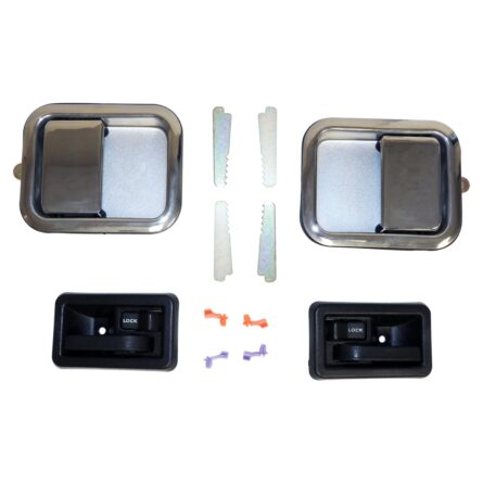 Door Handle Kit; Incl. Full Interior/Exterior Door Chrome Handles/4 Keepers/Lock Rod Clips; w/Full Steel Doors;