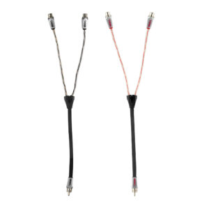 Level 3 100% OFC RCA Y Connector 2 Female to 1 Male Black + Red Kit
