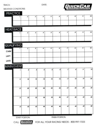 Time Organizer Sheets 50 Lap