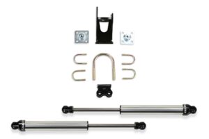 Dual Dirt Logic 2.25 Stainless Steel Steering Stabilizer Kit; Non-Reservoir; Opposing Style; For Use w/Fabtech Suspension Systems Only;