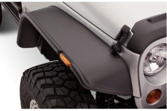 Bushwacker Flat-Style Front Fender Flares, Pair - Textured Black - JK