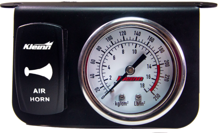 Air Pressure Gauge; Panel Mounted; 160 PSI; Single Needle; With Illuminated Momentary White Rocker Switch;
