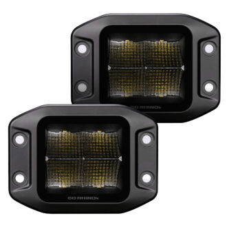 Go Rhino 750400321FCF Blackout Series - CUBEIT 3x3 LED Cube Flood Lights with Flush Mount, Pair