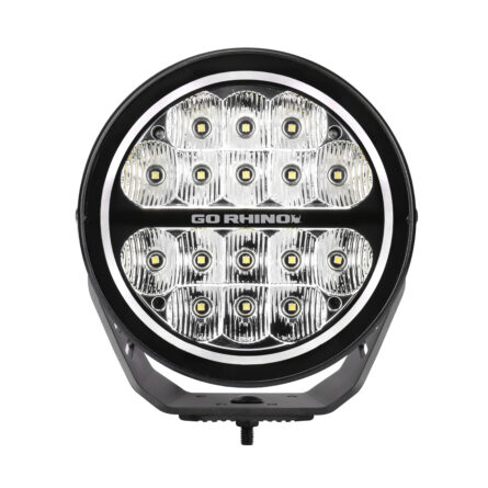 Go Rhino 750800711SRS Blackout Series - MAXROUND 7" LED Spot Light with Daytime Running Lights