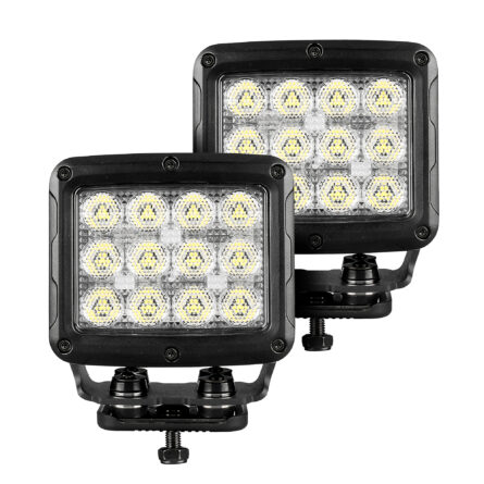 Go Rhino 751800523FCS Bright Series - Square 5" Rectangular LED Flood Lights, Pair