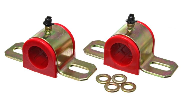 Sway Bar Bushing Set; Red; Front Or Rear; Greasable Type; Bar Dia. 1 5/16 in./33mm; Performance Polyurethane;