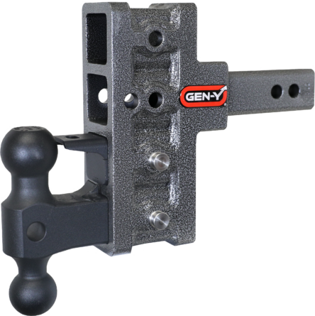 GEN-Y Hitch GH-224 MEGA-DUTY 2" Shank 5" Offset Drop 2K TW 16K Hitch with Dual-Ball & Pintle Lock