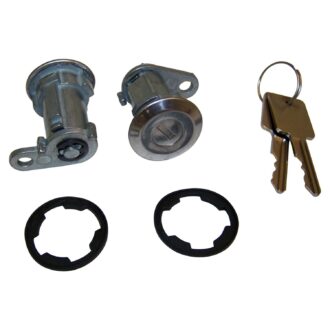 Door Lock Cylinder Kit; 2 Cylinders; w/Keys; Chrome;