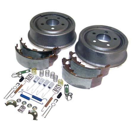 Drum Brake Service Kit; Rear; Incl. Drums/Shoe Set/Hardware;