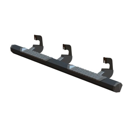 OCTA Series Nerf Bar; Aluminum; Black Powder Coat Finish;